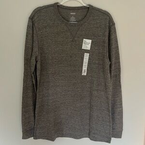 BNWT Sonoma supersoft thermal crewneck longsleeve gray tweed mens L